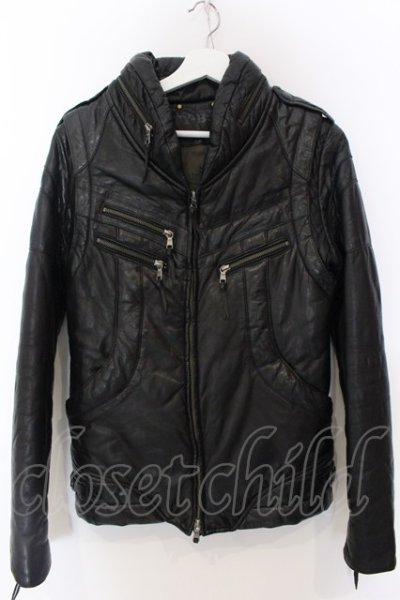 画像1: 14th Addiction / SHEEP SKIN LEATER DOWN　ダウンジャケット 1 ブラック O-25-02-28-048-14-ou-YM-ZT-ML001