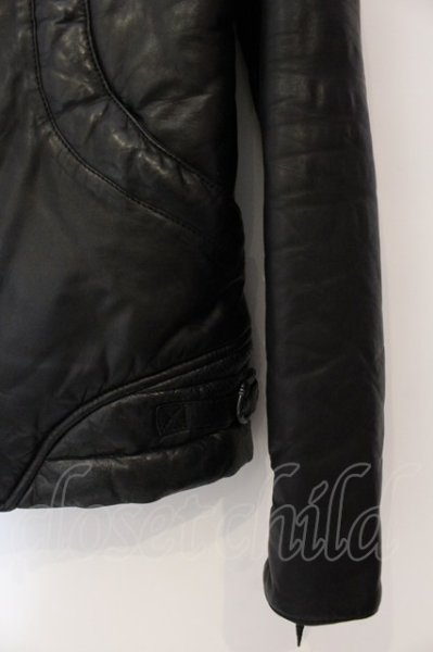 画像3: 14th Addiction / SHEEP SKIN LEATER DOWN　ダウンジャケット 1 ブラック O-25-02-28-048-14-ou-YM-ZT-ML001 (3)