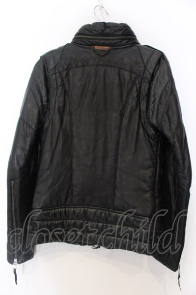 画像7: 14th Addiction / SHEEP SKIN LEATER DOWN　ダウンジャケット 1 ブラック O-25-02-28-048-14-ou-YM-ZT-ML001 (7)