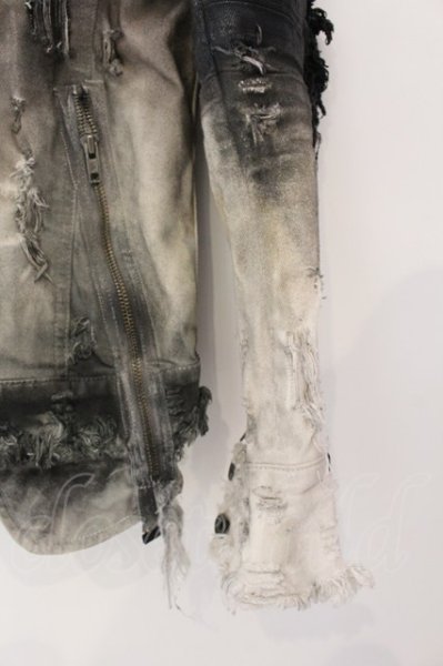 画像4: LGB / G-5　BURN&ASH デニムジャケット【メンズ1】 1 ブラックｘホワイト O-25-02-28-052-LG-ja-YM-ZT-M007 (4)