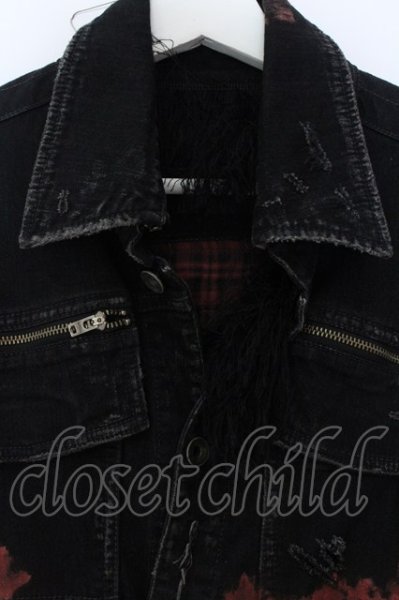 画像2: LGB / G-4/BR+RED/M デニムジャケット【メンズ1】 1 ブラックxレッド O-25-02-28-053-LG-ja-YM-ZT028 (2)