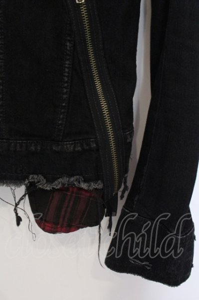 画像4: LGB / G-4/BR+RED/M デニムジャケット【メンズ1】 1 ブラックxレッド O-25-02-28-053-LG-ja-YM-ZT028 (4)