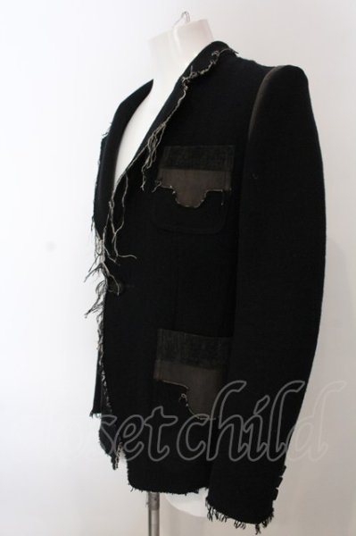 画像2: SHARE SPIRIT / リネン混ウールテーラードジャケット 44 ブラック O-25-02-28-054-SH-ja-YM-ZT030 (2)