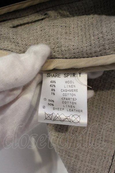 画像5: SHARE SPIRIT / リネン混ウールテーラードジャケット 44 ブラック O-25-02-28-054-SH-ja-YM-ZT030 (5)