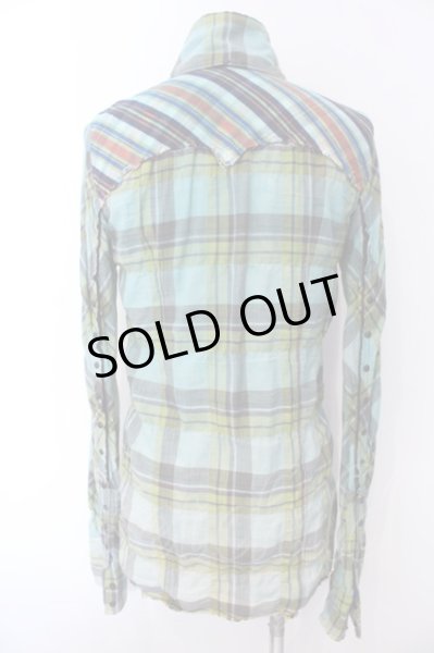 画像4: LGB / SHIRT-G/STD/M　チェックシャツ【メンズ1】 1 グリーン O-25-02-28-056-LG-sh-YM-ZT141 (4)