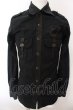 画像1: 14th Addiction / LEATHER REPAIR SHIRT　ミリタリーシャツ  ブラック O-25-02-28-058-14-sh-YM-ZT370 (1)