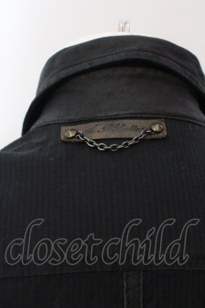 画像4: 14th Addiction / LEATHER REPAIR SHIRT　ミリタリーシャツ  ブラック O-25-02-28-058-14-sh-YM-ZT370 (4)