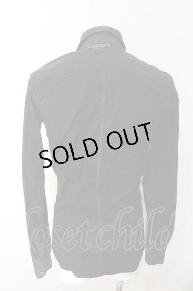 画像5: 14th Addiction / LEATHER REPAIR SHIRT　ミリタリーシャツ  ブラック O-25-02-28-058-14-sh-YM-ZT081 (5)