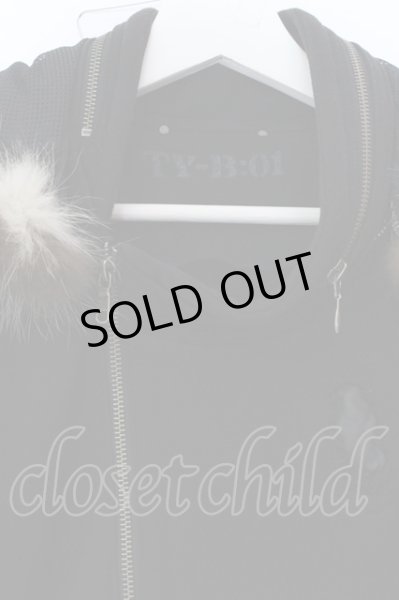 画像2: 14th Addiction / FUR HOODIE プリントリペアパーカー 1 ブラック O-25-02-28-061-14-to-YM-OS (2)