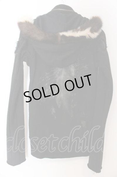 画像4: 14th Addiction / FUR HOODIE プリントリペアパーカー 1 ブラック O-25-02-28-061-14-to-YM-OS (4)