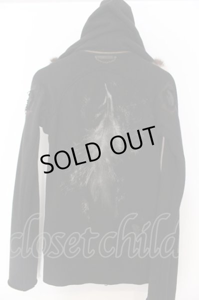 画像5: 14th Addiction / FUR HOODIE プリントリペアパーカー 1 ブラック O-25-02-28-061-14-to-YM-OS (5)