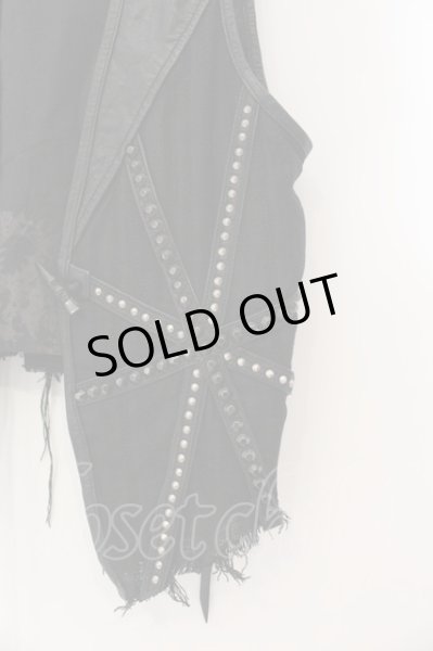 画像3: KMRii / バックサーペントクロスリネンレザーベスト 1 ブラック O-25-02-28-066-KM-to-YM-OS (3)