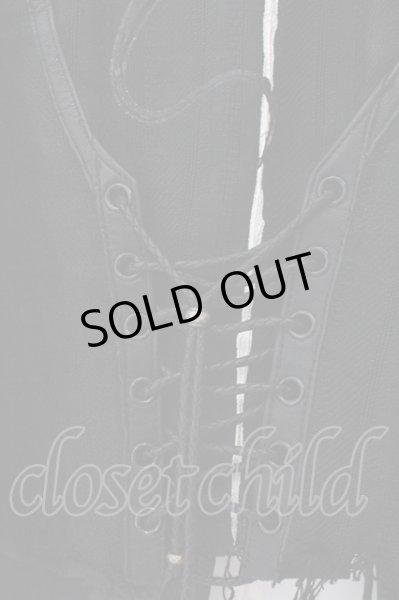 画像5: KMRii / バックサーペントクロスリネンレザーベスト 1 ブラック O-25-02-28-066-KM-to-YM-OS (5)