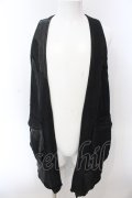 14th Addiction / COATING SWEAT LONG VEST　ベスト  ブラック O-25-02-28-067-14-to-YM-ZT-ML023