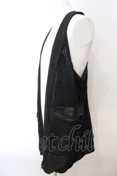 画像2: 14th Addiction / COATING SWEAT LONG VEST　ベスト  ブラック O-25-02-28-067-14-to-YM-ZT-ML023 (2)