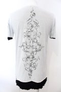 14th Addiction / バックスネイクレイヤードTシャツ 1 ホワイトｘブラック O-25-02-28-074-14-ts-YM-OS