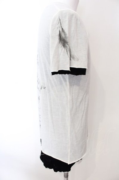 画像2: 14th Addiction / バックスネイクレイヤードTシャツ 1 ホワイトｘブラック O-25-02-28-074-14-ts-YM-ZT373 (2)