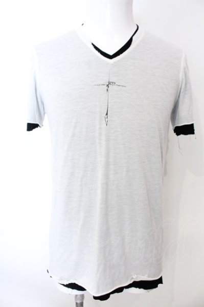 画像3: 14th Addiction / バックスネイクレイヤードTシャツ 1 ホワイトｘブラック O-25-02-28-074-14-ts-YM-ZT373 (3)