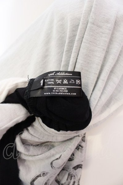 画像4: 14th Addiction / バックスネイクレイヤードTシャツ 1 ホワイトｘブラック O-25-02-28-074-14-ts-YM-ZT373 (4)