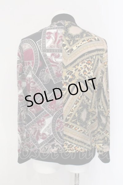 画像2: NO ID. BLACK / 総柄MA-1-BLZ ブルゾン 2 ブラックｘパープルｘゴールド O-25-02-28-010-NO-ja-YM-ZT264 (2)