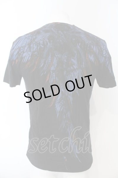 画像3: 14th Addiction / フェザープリントTシャツ 1 ブラック O-25-02-28-075-14-ts-YM-OS (3)