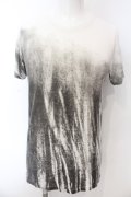 14th Addiction / バッククロスムラ染めTシャツ 1 ホワイトｘグレー O-25-02-28-076-14-ts-YM-OS