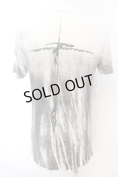 画像3: 14th Addiction / バッククロスムラ染めTシャツ 1 ホワイトｘグレー O-25-02-28-076-14-ts-YM-OS (3)