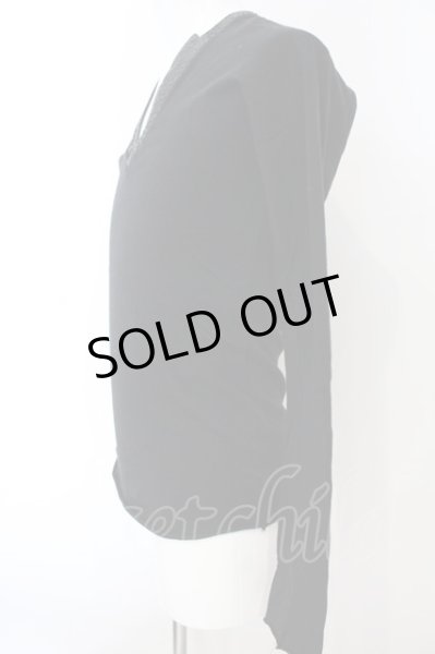 画像2: zeitganz / パイソンVネック燕尾カットソー M ブラック O-25-02-28-085-ZE-to-YM-ZT292 (2)