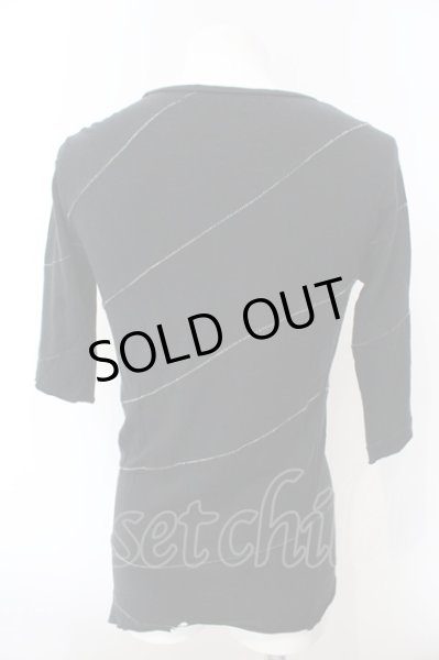 画像3: HARLEM ROUNGE / アシンメトリーステッチ五分袖カットソー【買取対象外】 M ブラック O-25-02-28-086-HA-to-YM-OS (3)