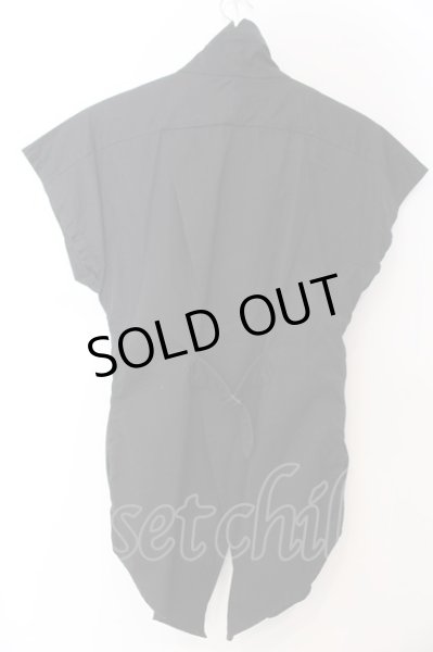 画像3: zeitganz / ドレープネック半袖シャツ S ブラック O-25-02-28-090-ZE-sh-YM-OS (3)