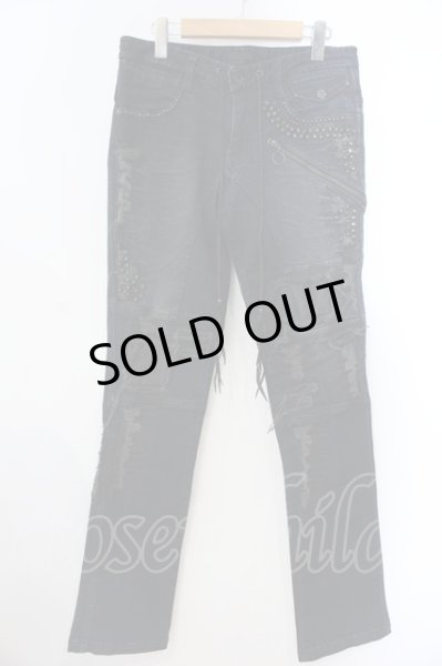画像1: KMRii / Crush Skinny Denimu パンツ 2 ネイビー O-25-02-28-095-KM-pa-YM-OS (1)