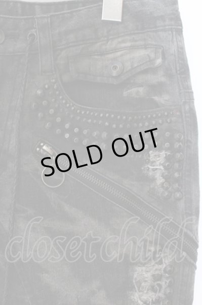 画像2: KMRii / Crush Skinny Cropped Denim パンツ 1 ブラックｘグレー O-25-02-28-096-KM-pa-YM-OS (2)