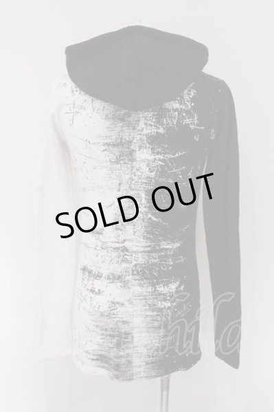 画像2: CIVARIZE / Doubt 総柄バイカラーデザインロングパーカー 44 ブラックｘホワイト O-25-02-28-013-CI-to-YM-OS (2)