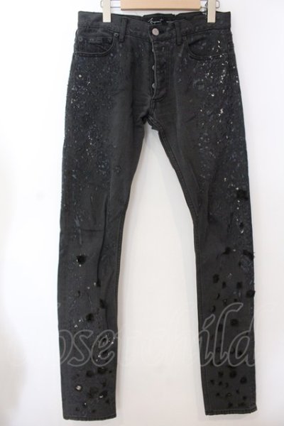 画像1: FAGASSENT / Shotgun Damage Denim パンツ 1 ブラック O-25-02-28-098-FA-pa-YM-ZT337