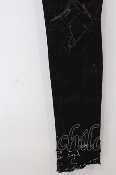 画像3: FAGASSENT / phantom ダメージデニムパンツ 1（26inch） ブラックｘレッド O-25-02-28-099-FA-pa-YM-ZT337 (3)