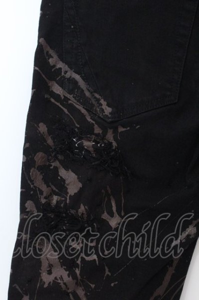 画像4: FAGASSENT / phantom ダメージデニムパンツ 1（26inch） ブラックｘレッド O-25-02-28-099-FA-pa-YM-ZT337 (4)