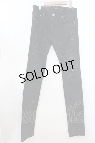 画像1: FAGASSENT / Ost Artisanal デストロイデニムパンツ 2 ブラック O-25-02-28-100-FA-pa-YM-ZT337 (1)