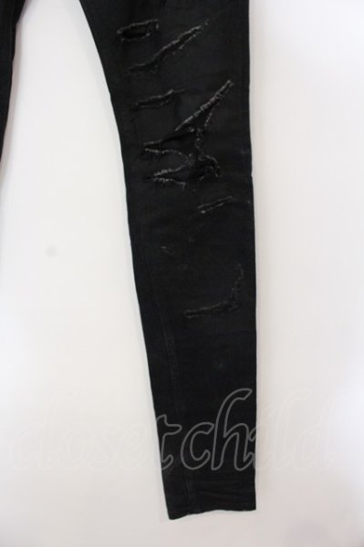 画像3: FAGASSENT / Ost Artisanal デストロイデニムパンツ 2 ブラック O-25-02-28-100-FA-pa-YM-ZT337 (3)