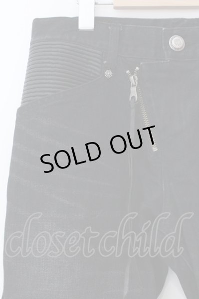 画像2: Obelisk / 蛇腹ライダースデニムパンツ 28 ブラック O-25-02-28-101-Ob-pa-YM-OS (2)