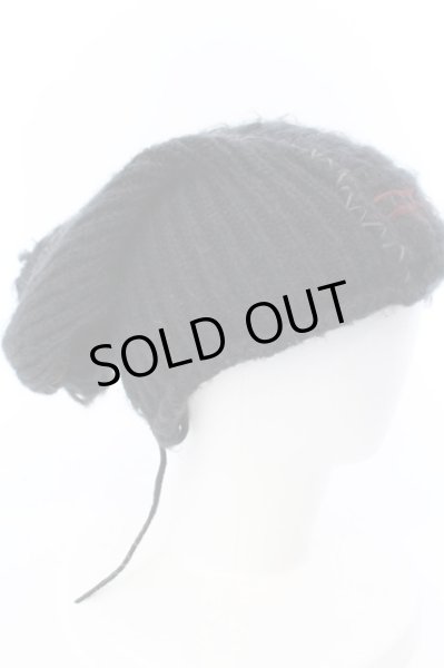 画像2: KMRii / CableMohairBeanie　ニットキャップ  ブラックｘレッド O-25-02-28-110-KM-za-YM-OS (2)