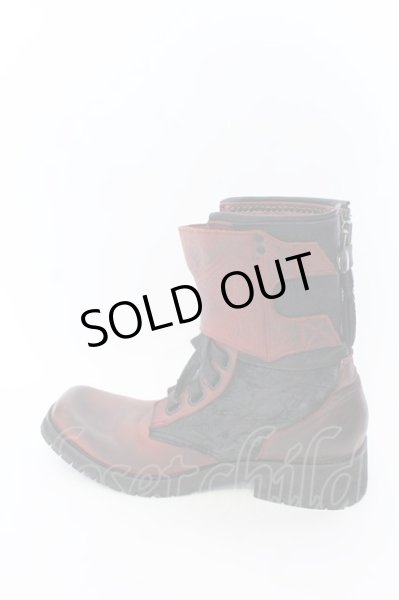 画像3: KMRii / Chrome Boots 11　ブーツ レッドｘブラック O-25-02-28-116-KM-sho-YM-ZT-S001 (3)