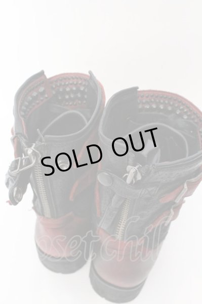 画像7: KMRii / Chrome Boots 11　ブーツ レッドｘブラック O-25-02-28-116-KM-sho-YM-ZT-S001 (7)