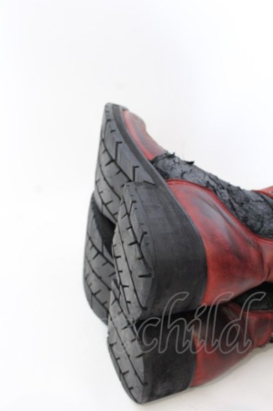 画像8: KMRii / Chrome Boots 11　ブーツ レッドｘブラック O-25-02-28-116-KM-sho-YM-ZT-S001 (8)