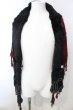 画像1: KMRii / MAGNOLIA FUR LEATHER STOLE ストール  レッドｘブラック O-25-02-28-121-KM-za-YM-ZT342 (1)