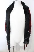 KMRii / MAGNOLIA FUR LEATHER STOLE ストール  レッドｘブラック O-25-02-28-121-KM-za-YM-ZT342