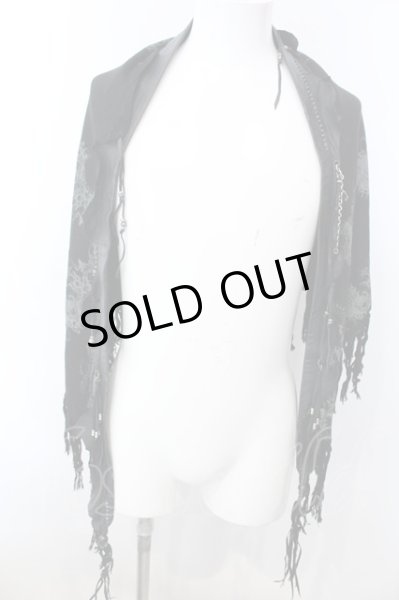 画像1: KMRii / MAGNOLIA LEATHER STOLE ストール  ブラック O-25-02-28-122-KM-za-YM-ZT342 (1)