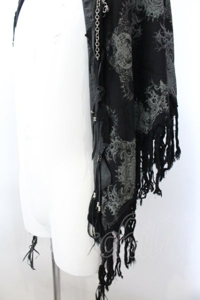 画像2: KMRii / MAGNOLIA LEATHER STOLE ストール  ブラック O-25-02-28-122-KM-za-YM-ZT342