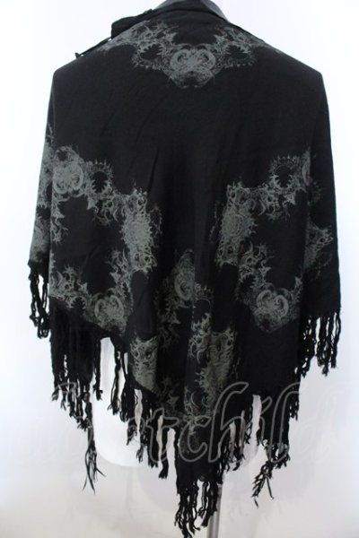 画像4: KMRii / MAGNOLIA LEATHER STOLE ストール  ブラック O-25-02-28-122-KM-za-YM-ZT342