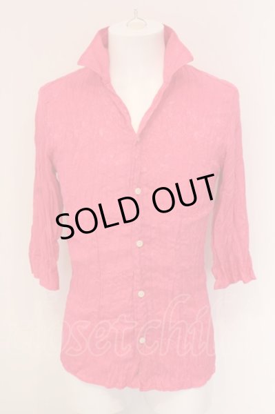 画像1: TORNADO MART / フラワージャガード七分袖シャツ M ショッキングピンク O-25-02-28-021-TO-sh-YM-ZT264 (1)