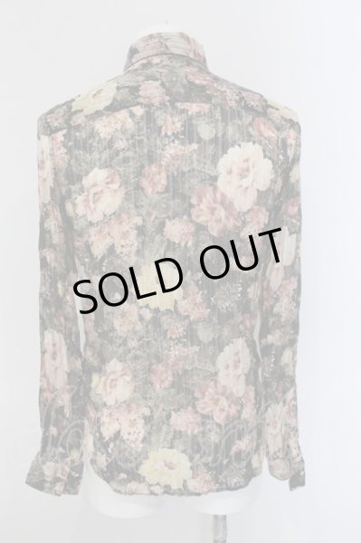 画像2: TORNADO MART / シースルーストライプフラワーシャツ M ブラック O-25-02-28-025-TO-sh-YM-OS (2)